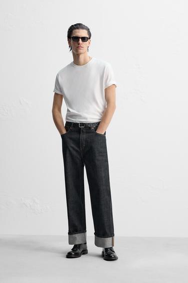 RELAXED FIT TURN-UP LIMITED EDITION JEANS - Blue by Zara