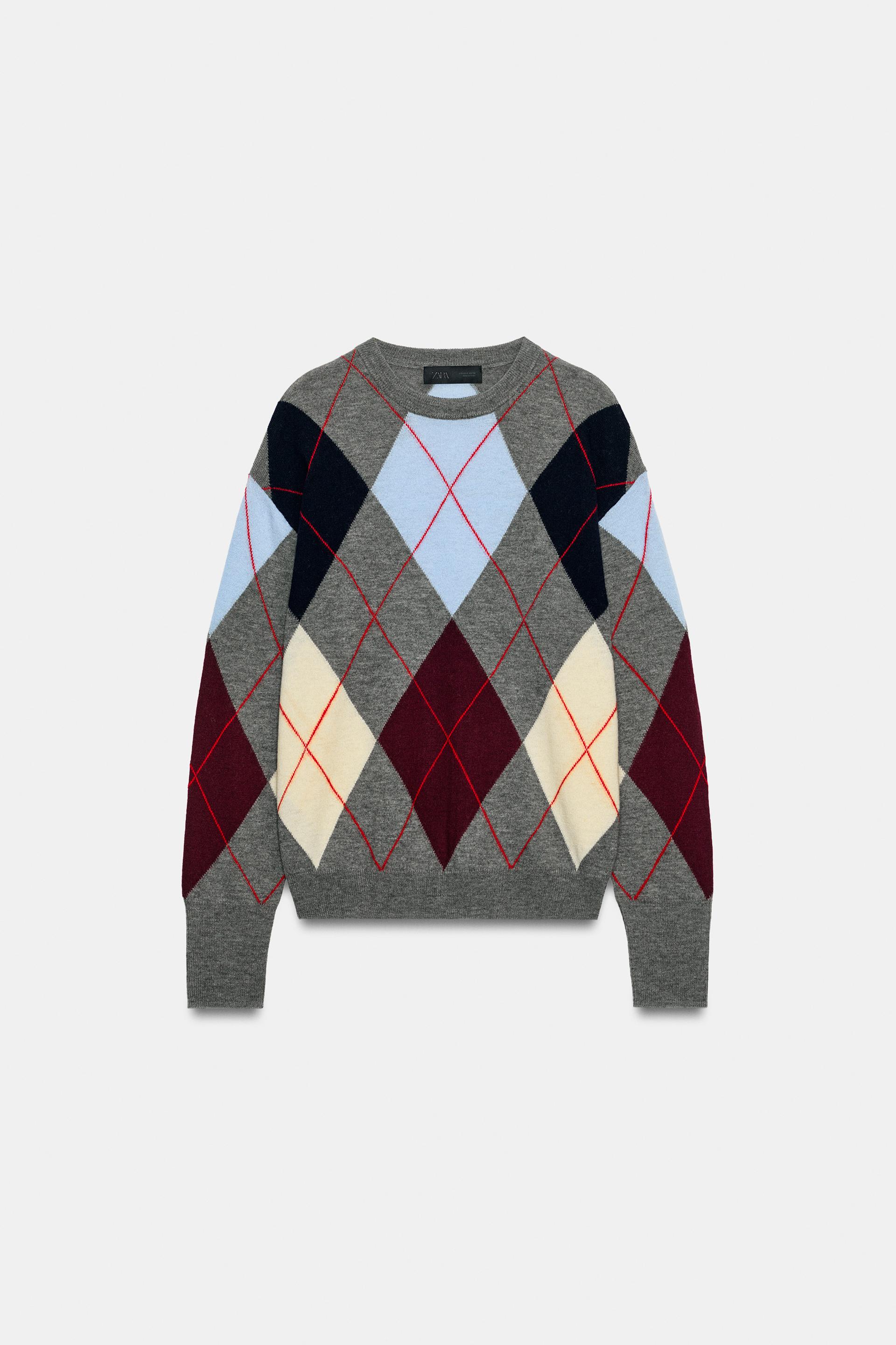EXTRA-SOFT 100% WOOL ARGYLE SWEATER thumbnail 5