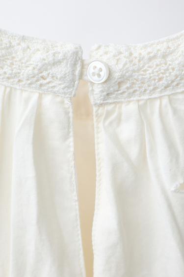 ROBE HALTER BRODÉE - Écru de Zara - Image 3