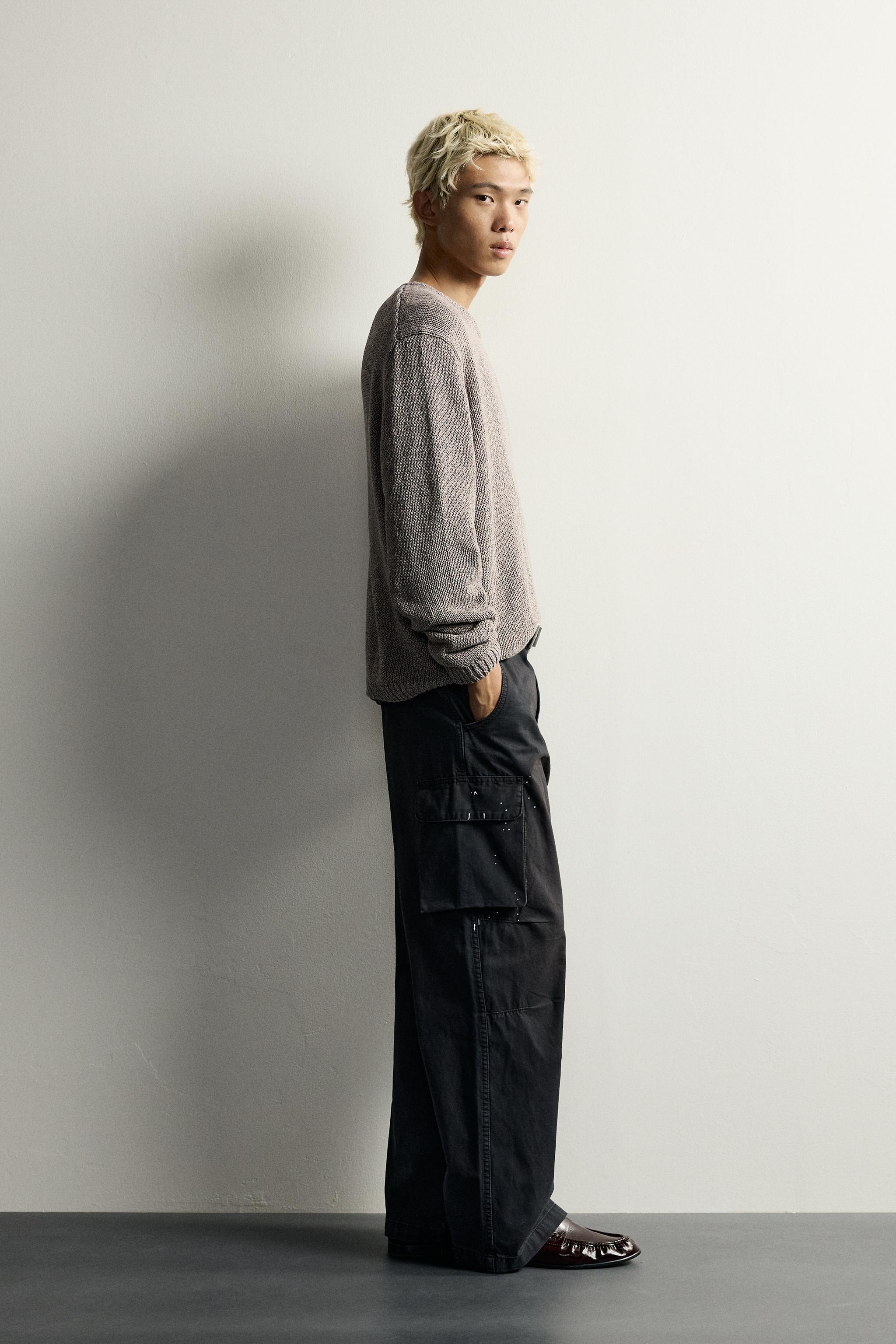 Мужские свитеры Zara TEXTURED RELAXED FIT JUMPER — фото 4