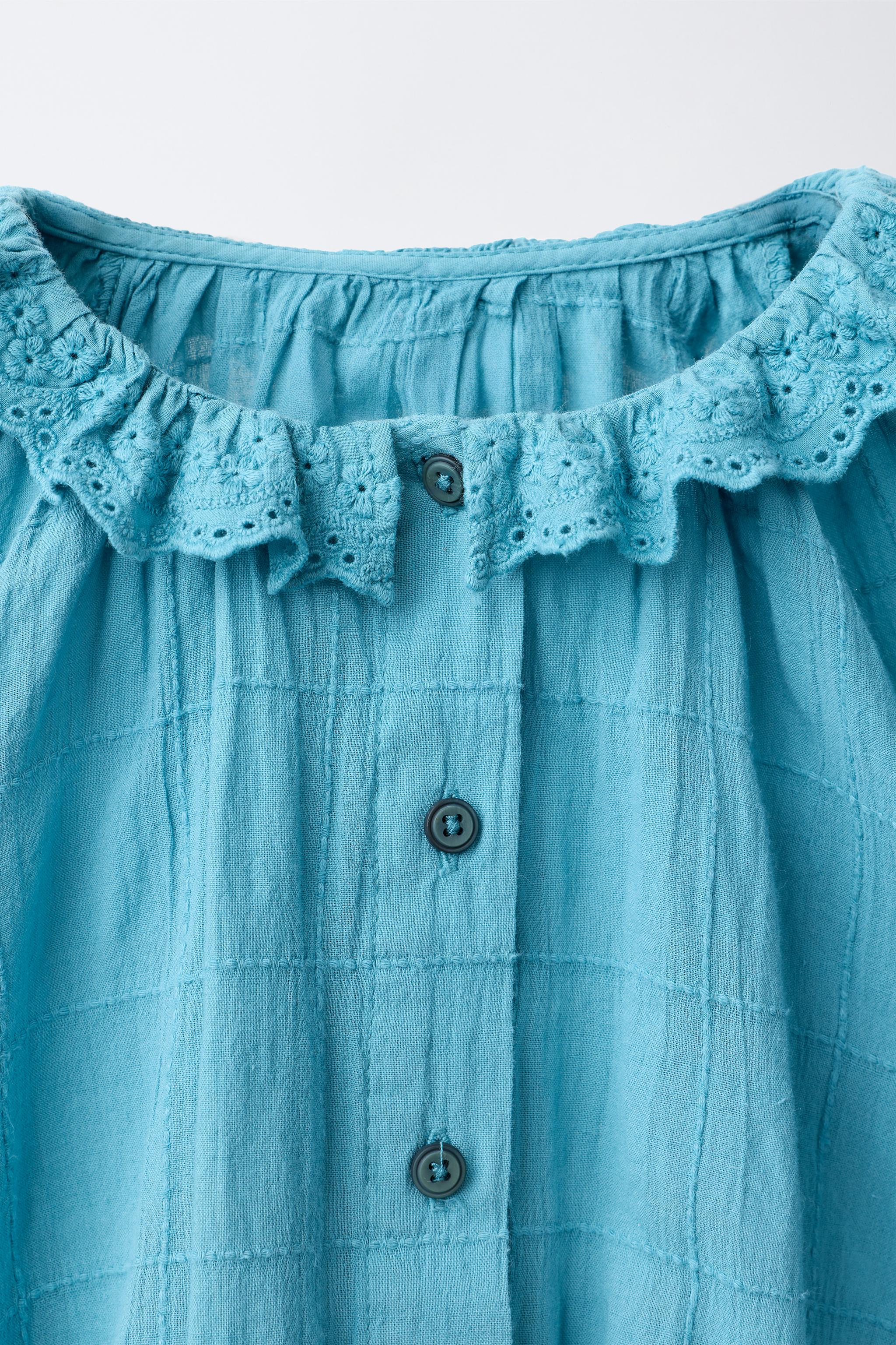 Детские блузки Zara SCHIFFLI COLLAR BLOUSE — фото 3