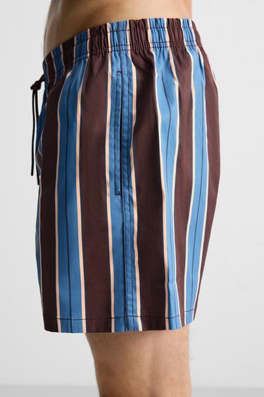 STRIPED MID-LENGTH SWIMMING TRUNKS - various by Zara - Image 5