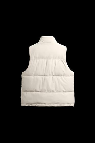 RUBBERISED PUFFER GILET - Oyster-white by Zara