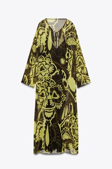 ZW COLLECTION PRINTED TUNIC DRESS - Yellow by Zara - Image 6