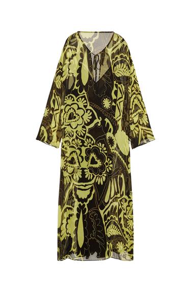 VESTIDO TÚNICA ESTAMPADO ZW COLLECTION - Amarillo de Zara