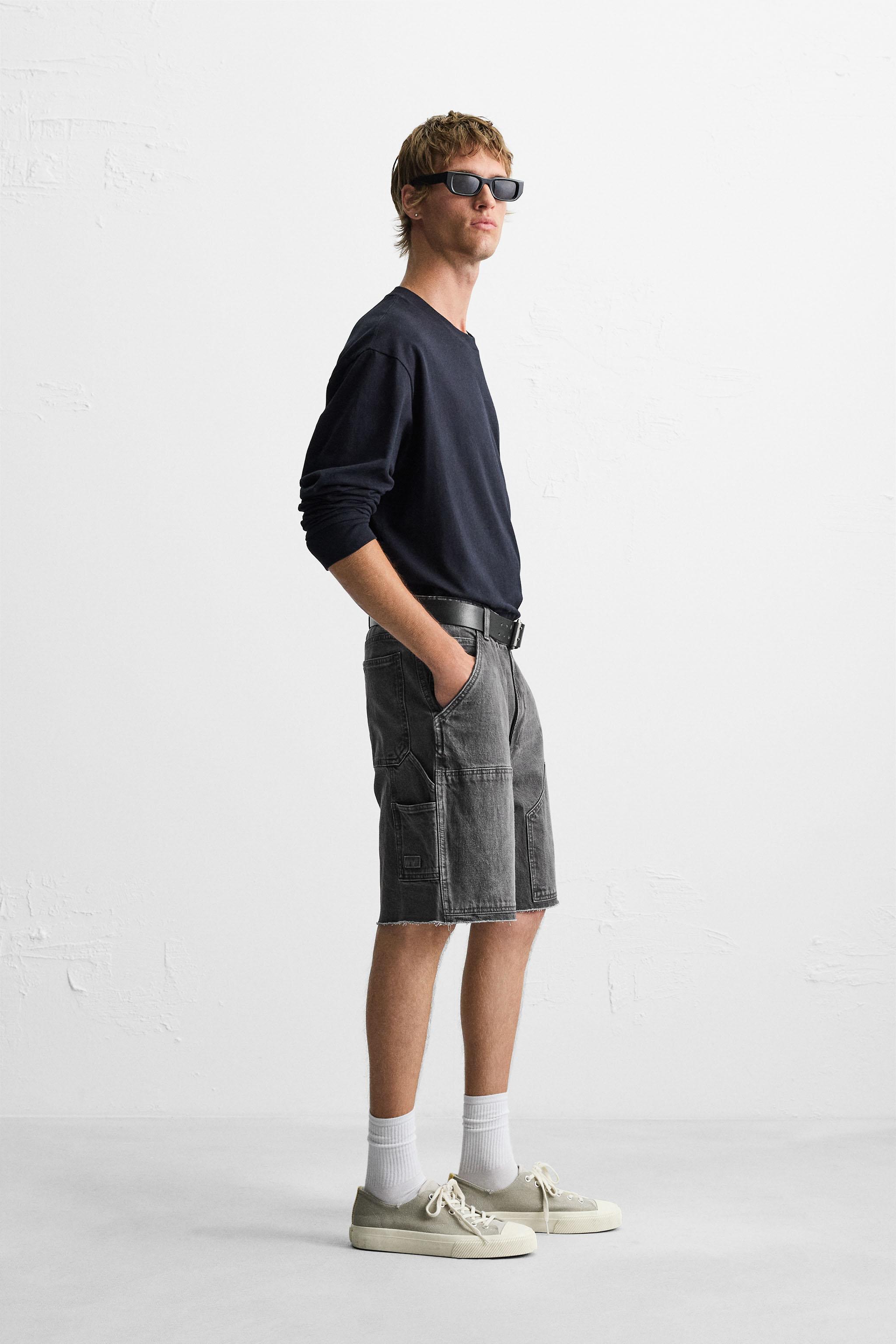 【ZARA】カーペンターポケットバミューダパンツ 0108/470/922 カーペンターポケットバミューダパンツ - グリーン | ZARA Japan
