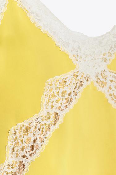 LACE CAMISOLE TOP - Mustard by Zara - Image 4