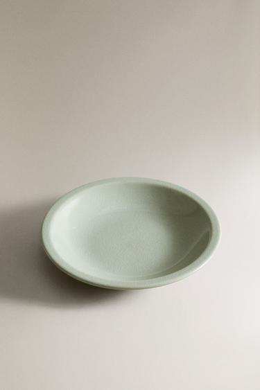 ASSIETTE CREUSE GRÈS ÉMAILLÉ - Vert d'eau de Zara - Image 1