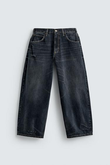WASHED BALLOON FIT JEANS - Blue / Grey by Zara - Image 6