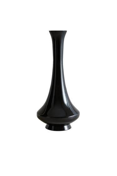 ELONGATED GLOSS VASE - Black by Zara