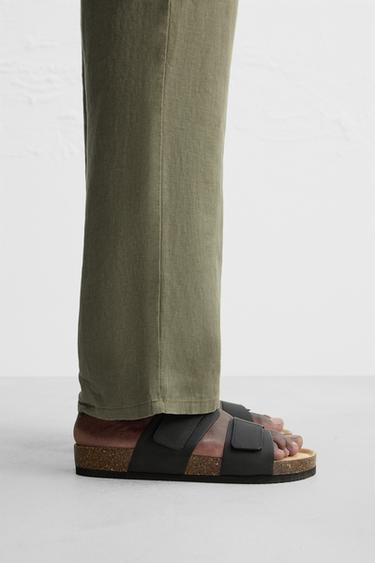 RUBBERISED DOUBLE STRAP SANDALS - Black by Zara - Image 0