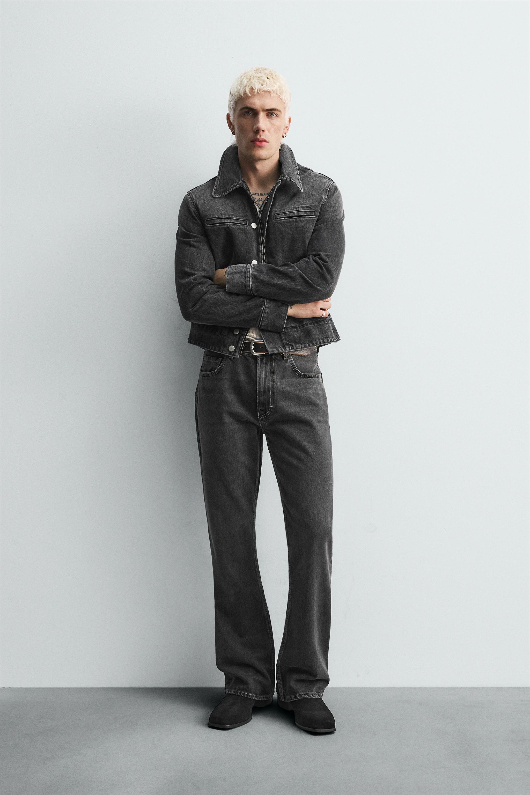 Flare Jeans Zara Bootcut Jeans Mens Flare Jeans Jeans Gris Homme