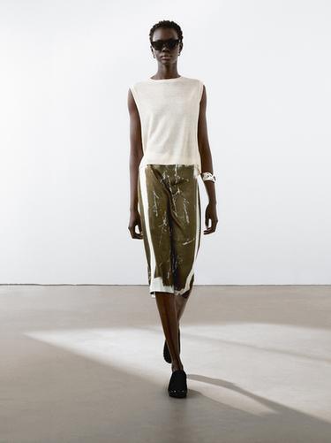 Top sans manches tissu fluide - Jaune clair de Zara - Image 0