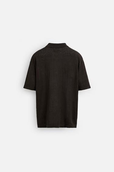 100% LINEN KNITTED SHIRT - LIMITED EDITION - Brown by Zara - Image 6