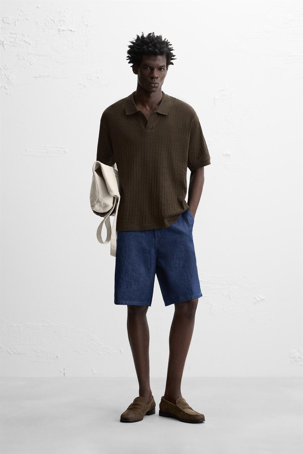 RIB TEXTURED POLO SHIRT