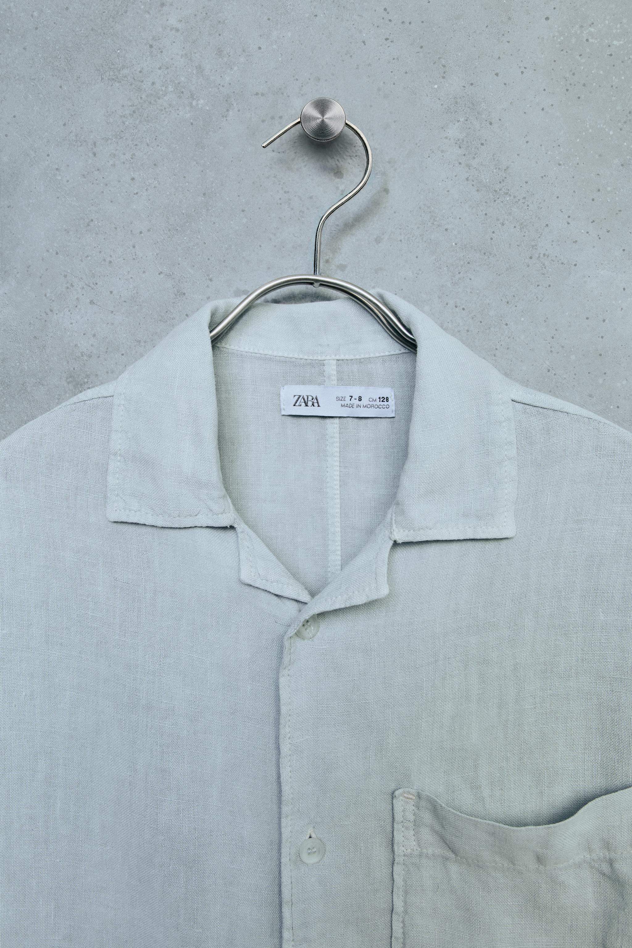 Детские рубашки Zara STORIESZ - 100% LINEN SHIRT — фото 4