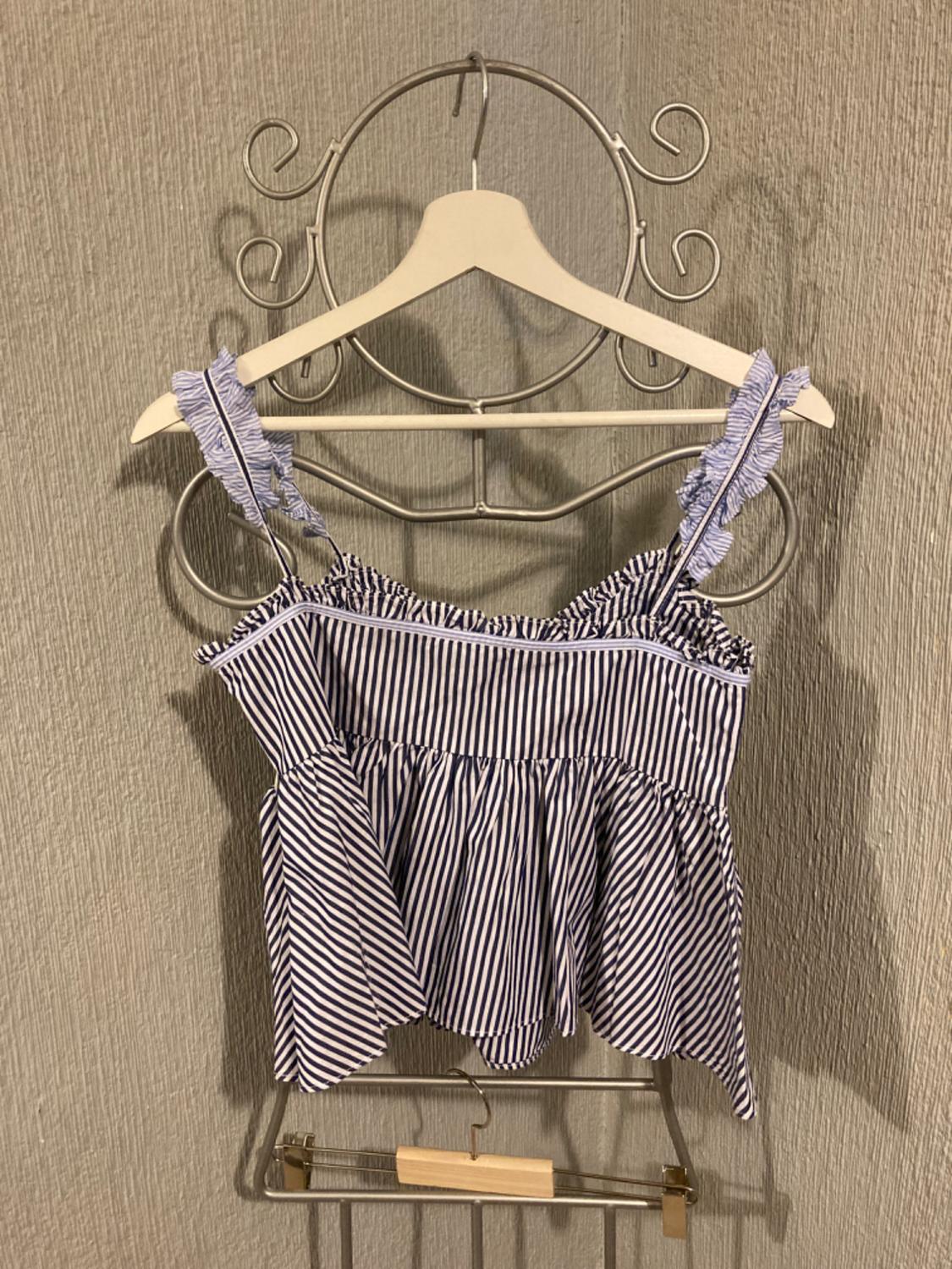 STRIPED TOP WITH THIN STRAPS - Image 2