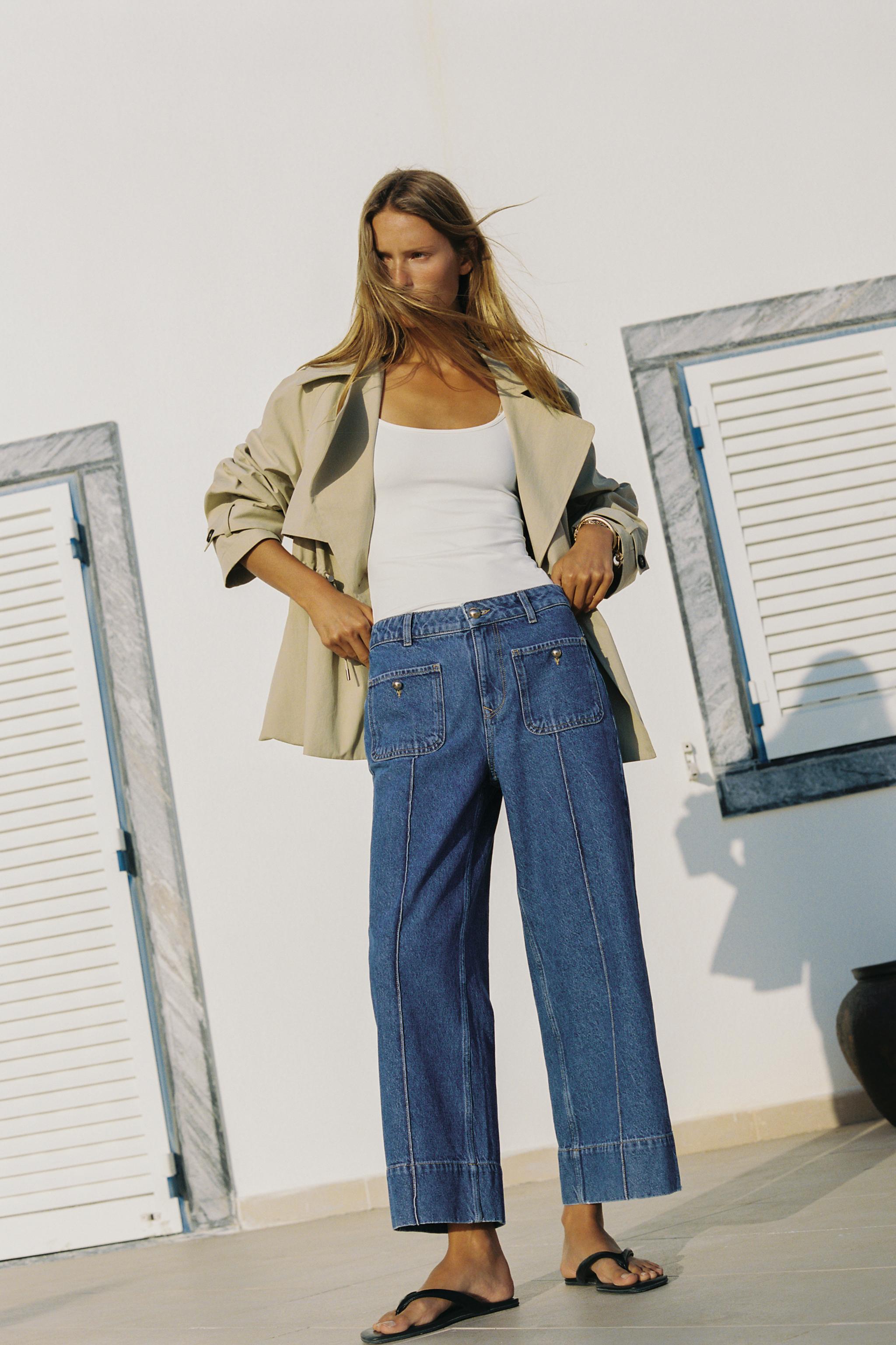 Женские джинсы Zara Z1975 High-Rise Culotte Jeans — фото 5
