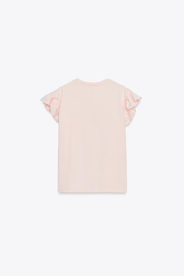 T-SHIRT WITH RAISED ROSES - Pink by Zara - Image 1
