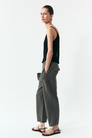 PANTALON TAILLE ÉLASTIQUE - Gris anthracite de Zara - Image 3