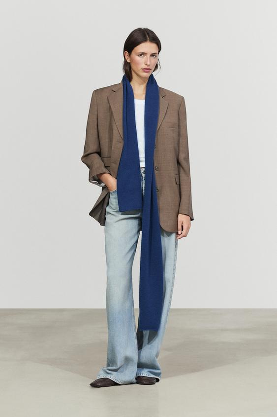 Zara 100% cashmere scarf - Ink blue - Image 0