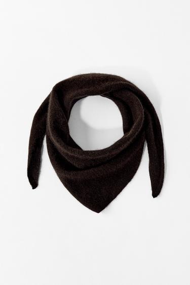 Zara WOOL BLEND BANDANA - Brown