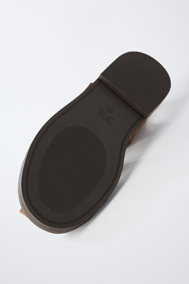 RIEMCHENSANDALE AUS LEDER - Braun von Zara