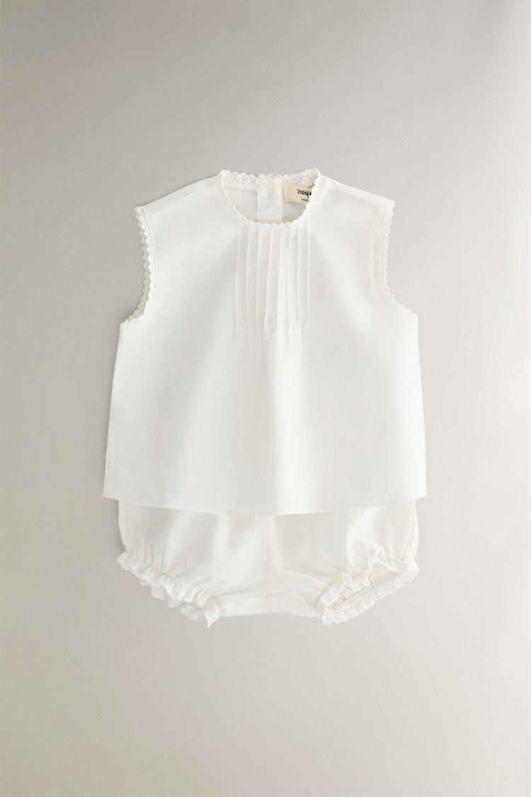 CONJUNTO BEBÉ LINHO Branco-marfim ZARA Portugal
