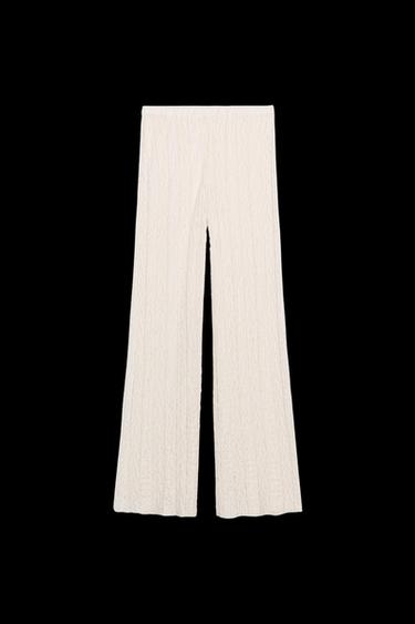 HOSE MIT STRUKTURMUSTER UND SPITZE - Cremefarben von Zara - Bild 0