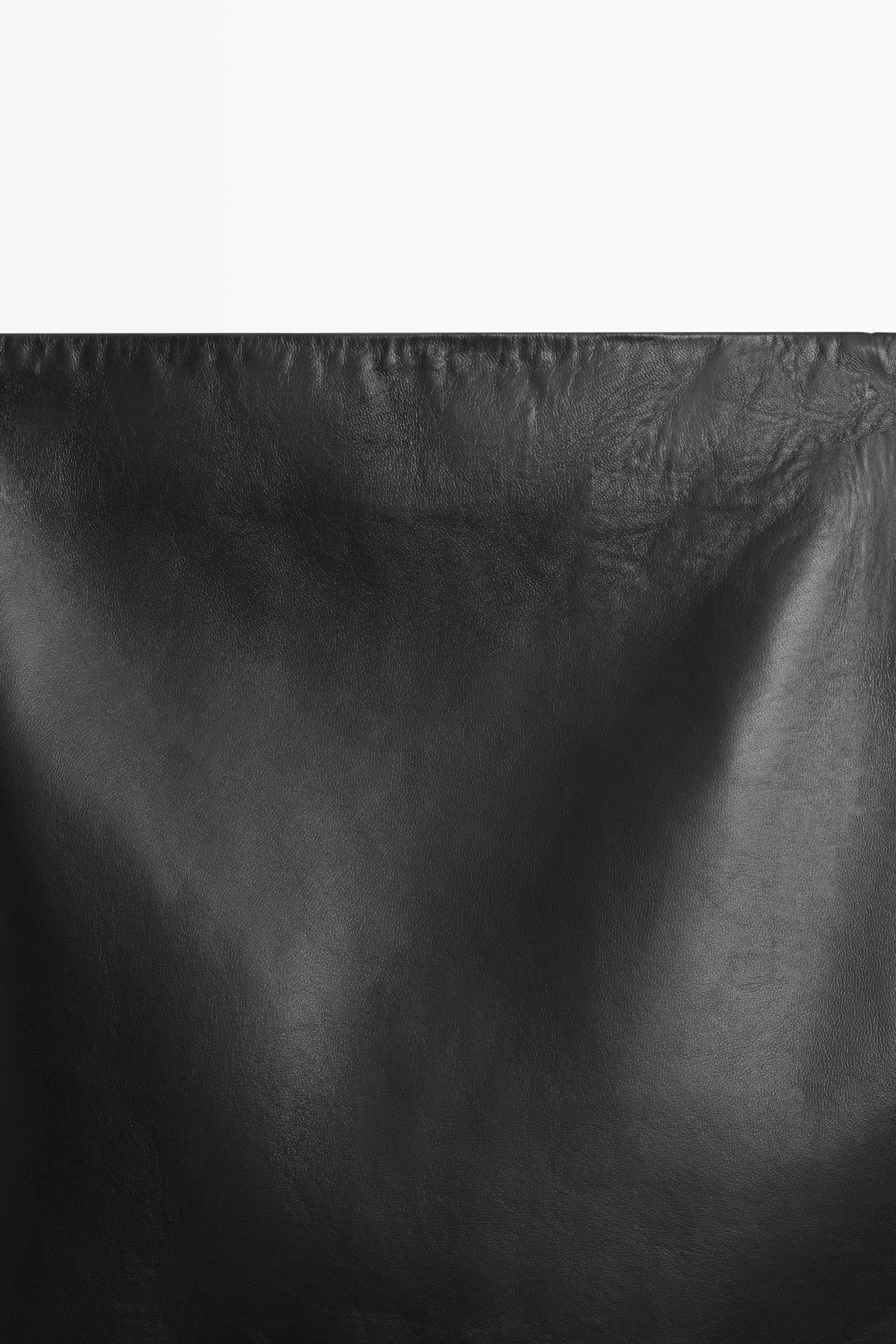 Nappa sheepskin leather mini skirt