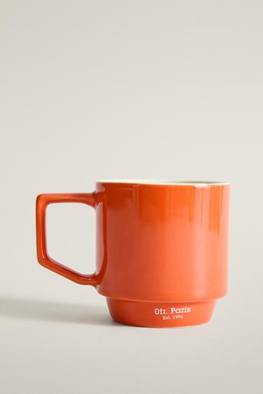 STONEWARE ESPRESSO MUG | 0FR. PARIS - Orange by Zara