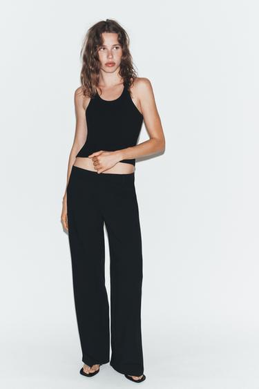 LOW-RISE STRAIGHT-LEG TROUSERS - Black by Zara - Image 0