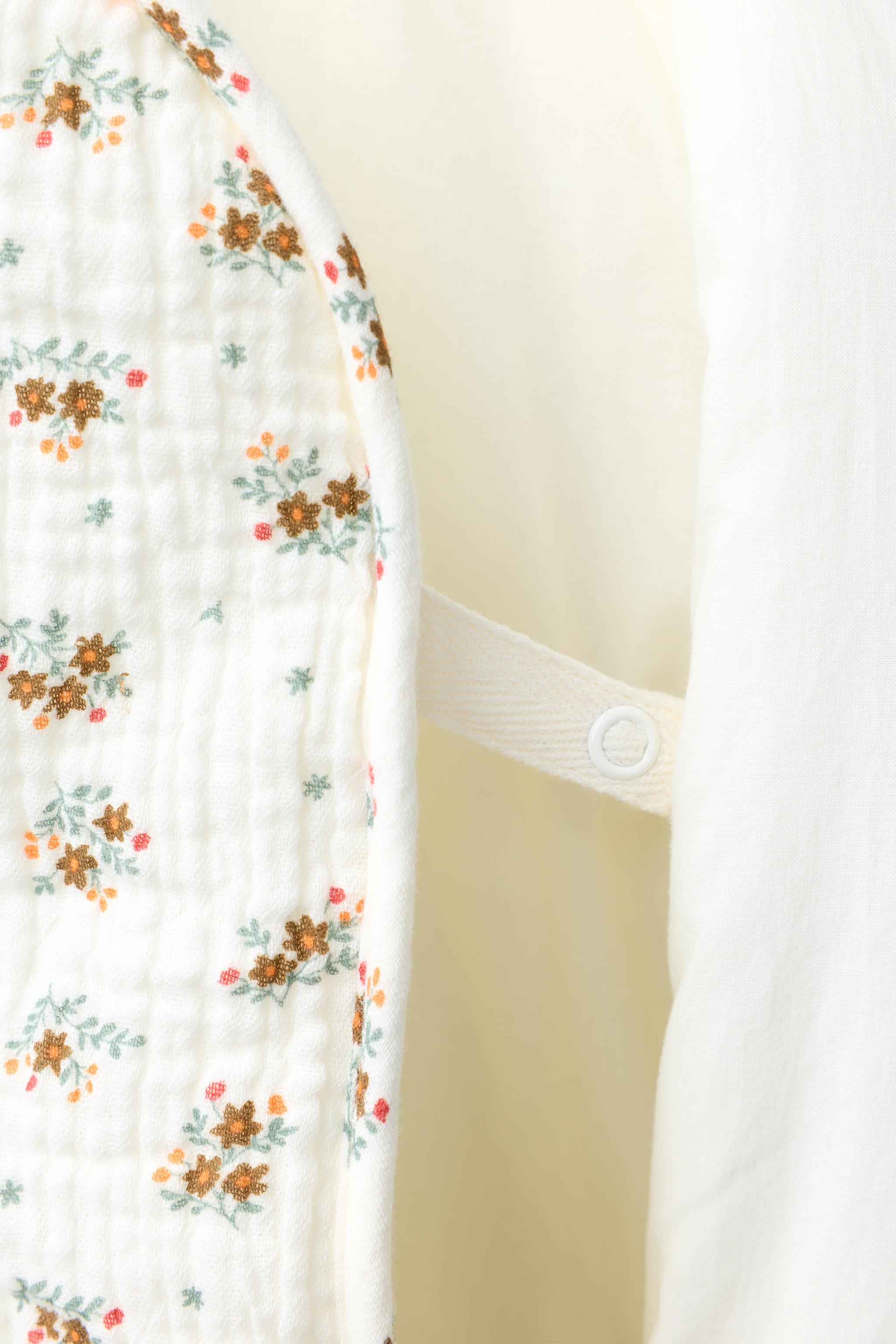 Детские комбинезоны Zara QUILTED FLORAL PRINT JUMPSUIT — фото 4