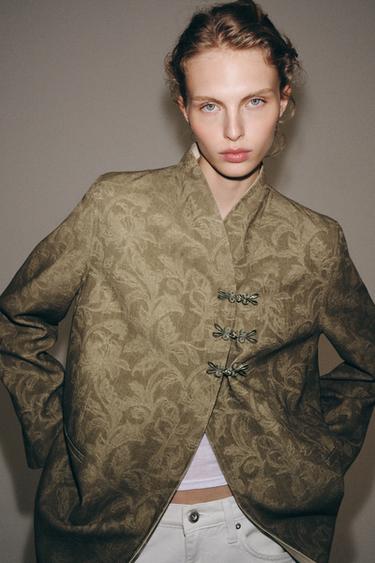 JACQUARD FIREMAN CLASP BLAZER ZW COLLECTION - Light beige by Zara