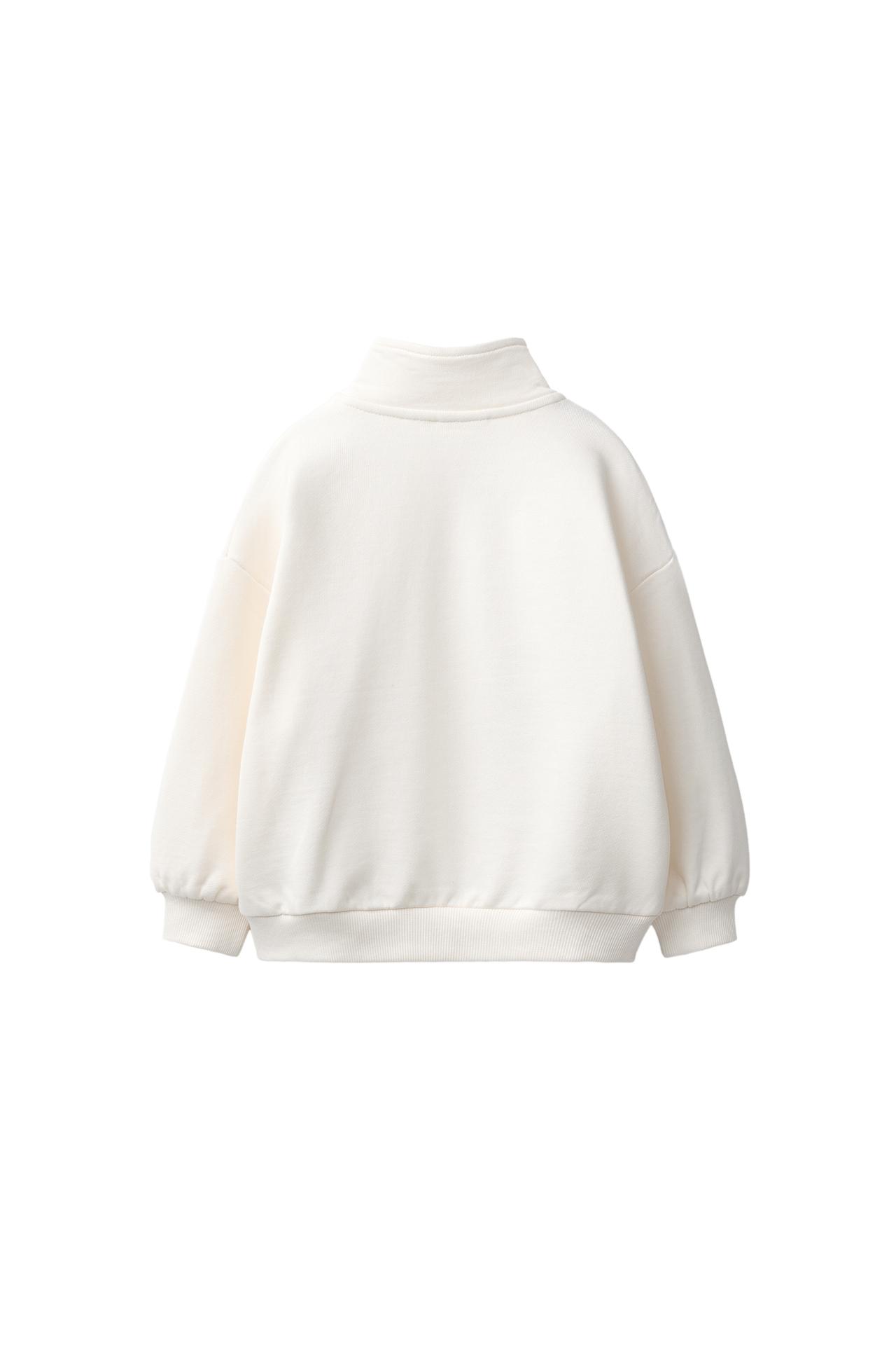 HIGH-NECK SWEATSHIRT — Ecru
