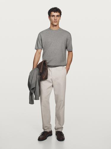 Pantalon tapered fit lin - Pierre de Zara
