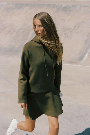 KNIT MINI SKIRT - Khaki by Zara