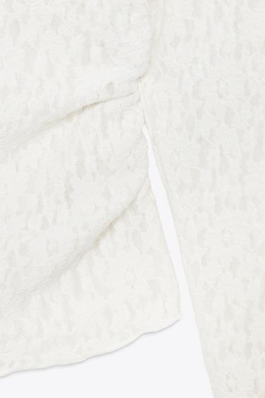 TOP PLIS DENTELLE TOUCHER DOUX - Écru de Zara - Image 7