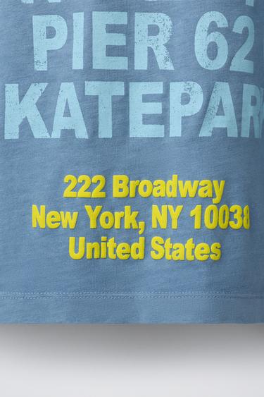 T-SHIRT IMPRIMÉ SKATE - Bleu de Zara - Image 3