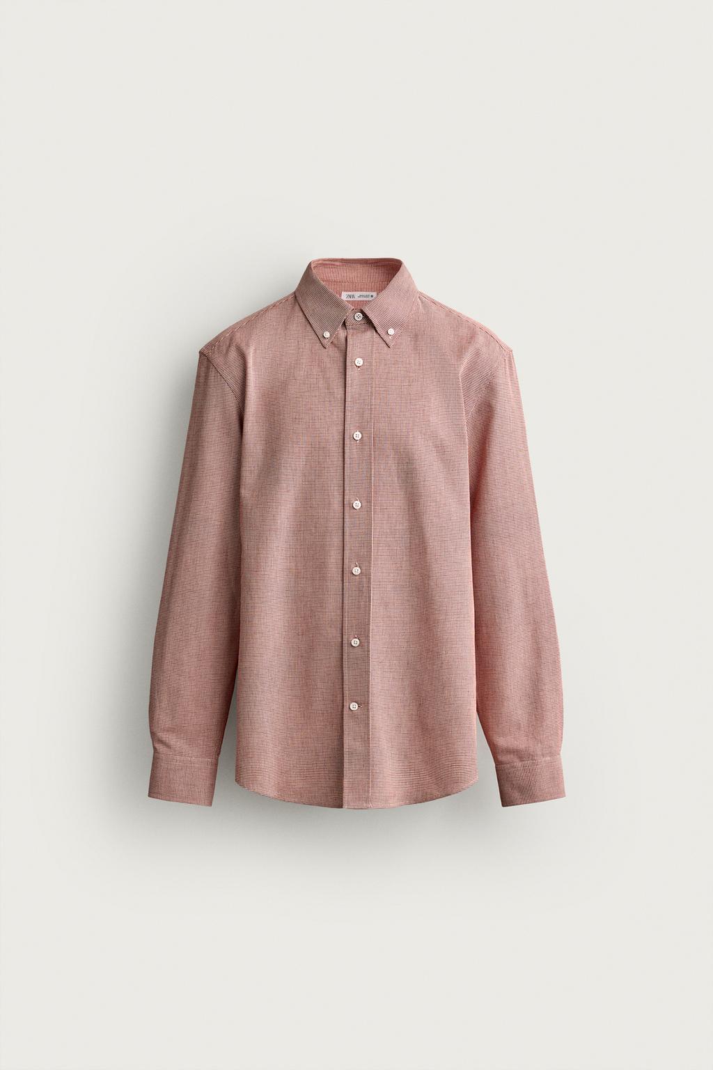 REGULAR FIT HOUNDSTOOTH SHIRT