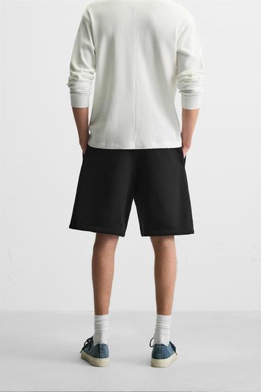SEAM JOGGER BERMUDA SHORTS - Black by Zara - Image 2