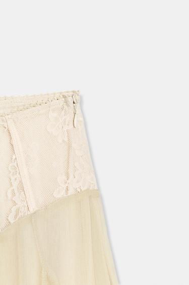 JUPE MI-LONGUE BIMATIÈRE - Sable clair de Zara - Image 5