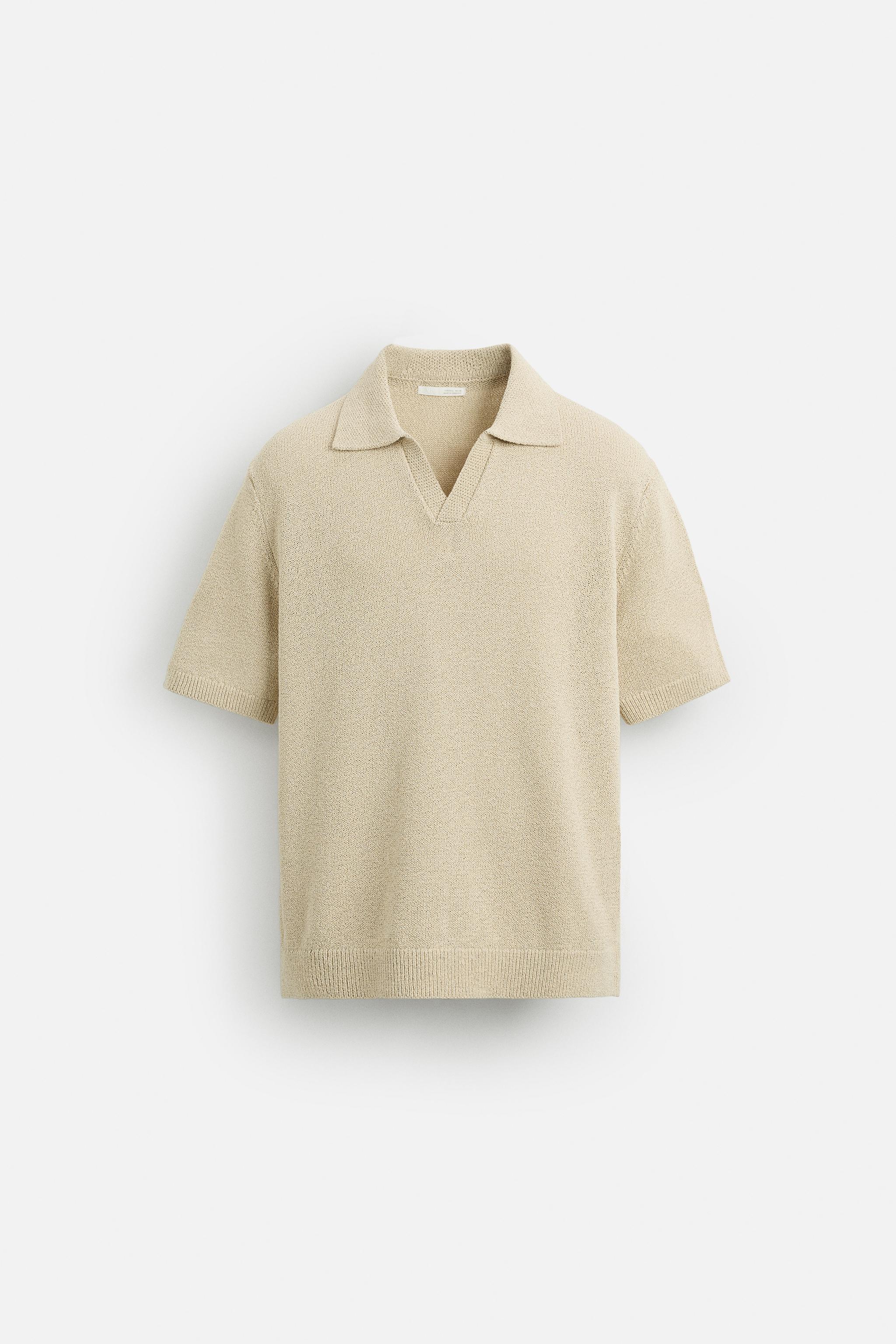 ★ZARA★ TEXTURED KNIT POLO SHIRT TEXTURED KNIT POLO SHIRT - Beige | ZARA United States