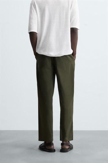 LIGHTWEIGHT RELAXED FIT TROUSERS - Green by Zara - Image 2
