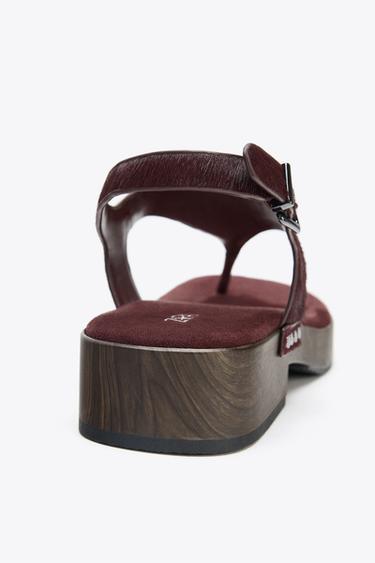 SANDALES  CLOUTÉES EN CUIR - Bordeaux de Zara - Image 5