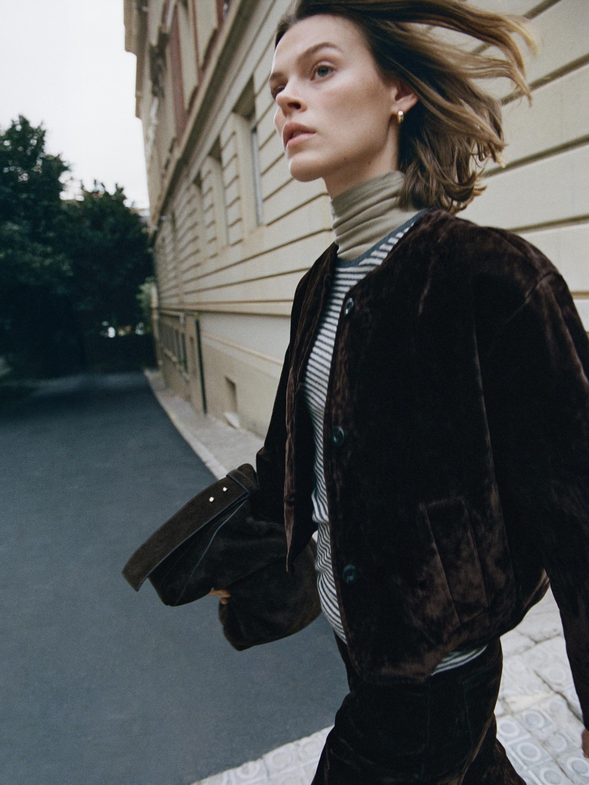 Straight-leg mid-rise flocked jeans