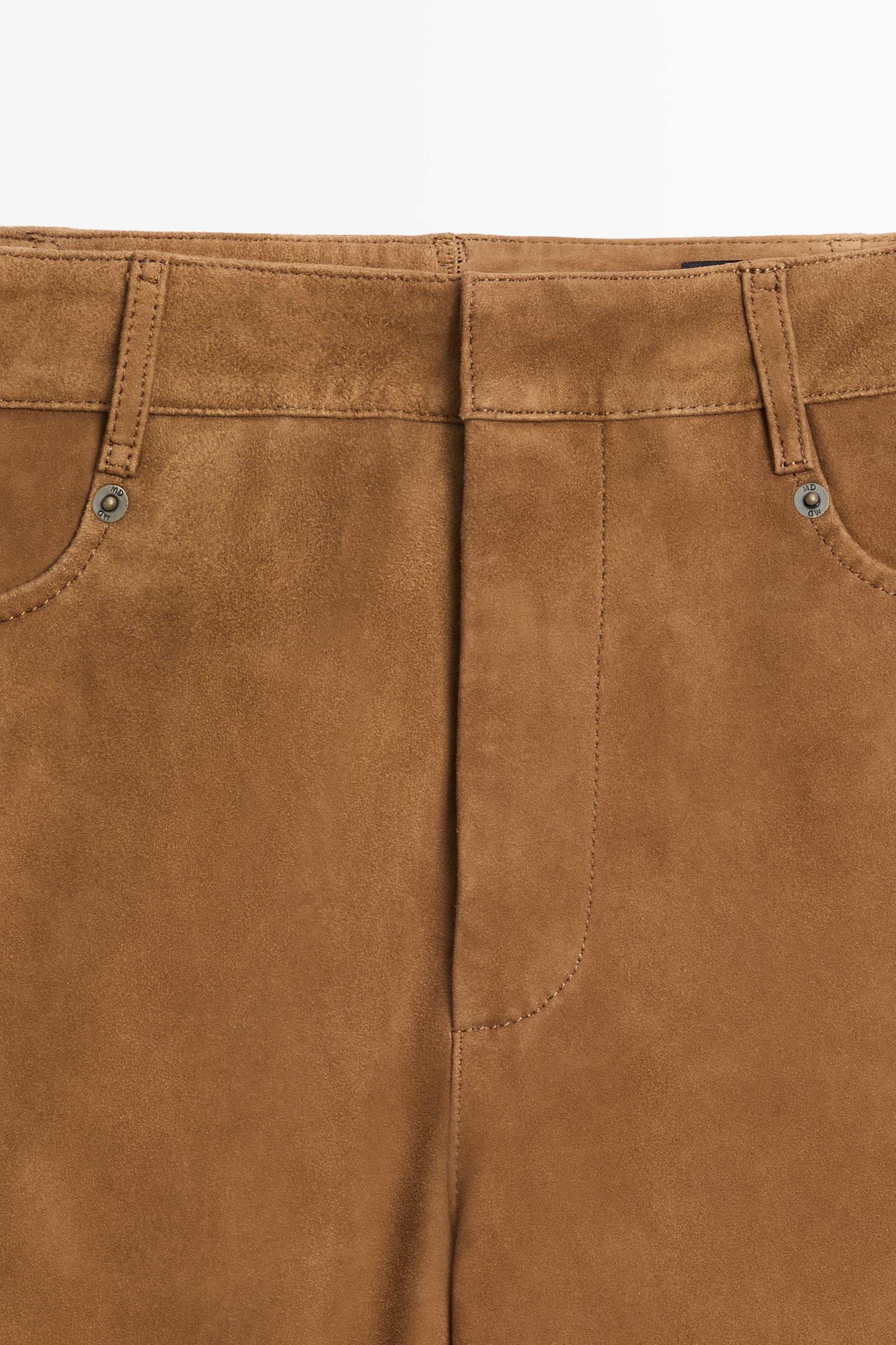 Suede leather pants