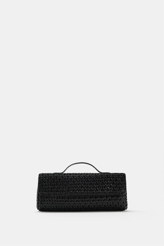 Женская сумка Zara Woven Envelope, цвет: Чёрный