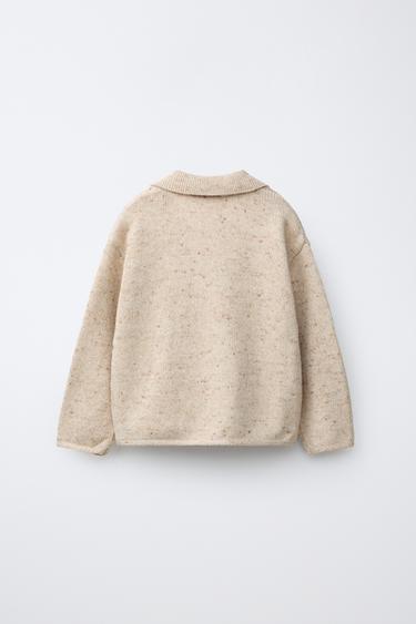 Flecked Polo Jumper - Light beige by Zara - Image 1
