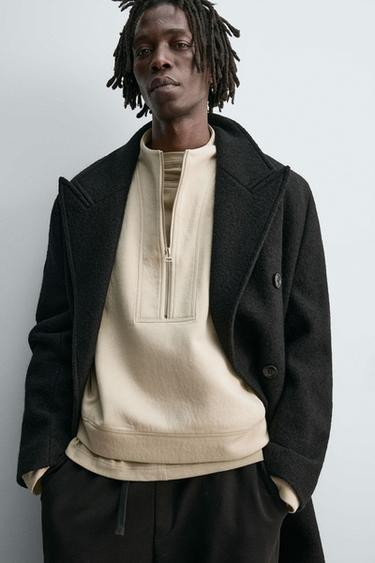 SWEAT CROPPED FIT EFFET NÉOPRÈNE CLOU - Marron clair de Zara - Image 6